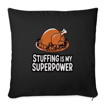 Dinde drôle de Thanksgiving - Housse de coussin décorative 45 x 45 cm - noir - Devant