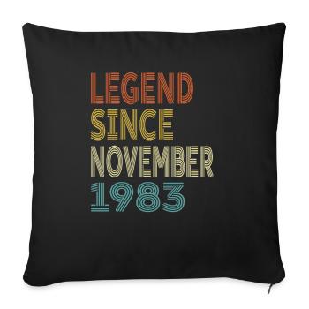 Vintage Legend Depuis Novembre 1983, 41ème anniversaire - Housse de coussin décorative 45 x 45 cm - noir - Devant