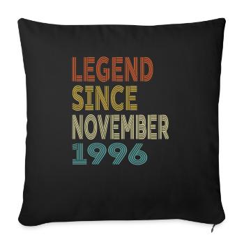 Vintage Legend Since November 1996, 28th birthday - Sofa pillowcase 17,3'' x 17,3'' (45 x 45 cm) - black - Front