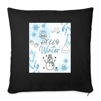 Hello Winter - Sofa pillowcase 17,3'' x 17,3'' (45 x 45 cm) - black - Front