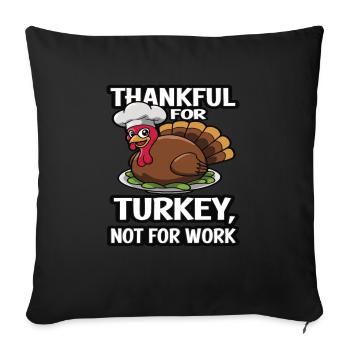 Lustiger Thanksgiving Truthahn - Sofakissenbezug 45 x 45 cm - Schwarz - Vorne
