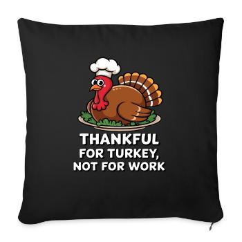 Dinde drôle de Thanksgiving - Housse de coussin décorative 45 x 45 cm - noir - Devant