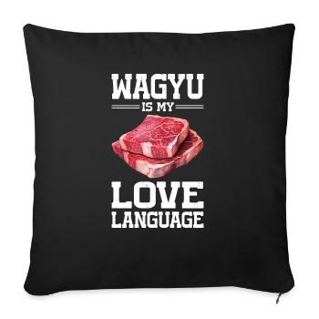 Wagyu Steak - Sofa pillowcase 17,3'' x 17,3'' (45 x 45 cm) - black - Front