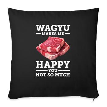 Wagyu Steak - Sofa pillowcase 17,3'' x 17,3'' (45 x 45 cm) - black - Front