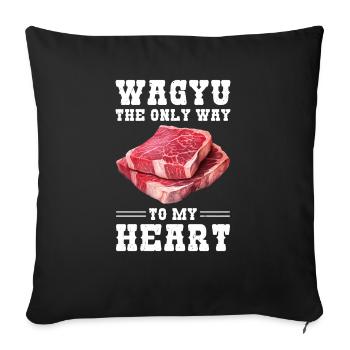 Wagyu Steak - Sofa pillowcase 17,3'' x 17,3'' (45 x 45 cm) - black - Front