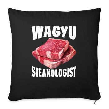 Wagyu Steak - Sofa pillowcase 17,3'' x 17,3'' (45 x 45 cm) - black - Front