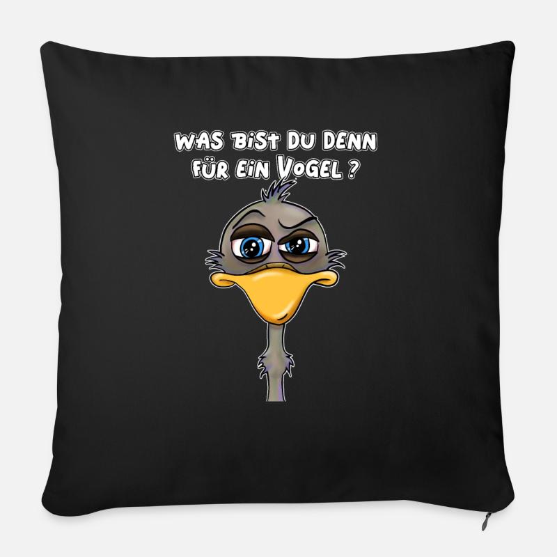 was bist du denn für ein Vogel - Sofakissenbezug 45 x 45 cm - Schwarz