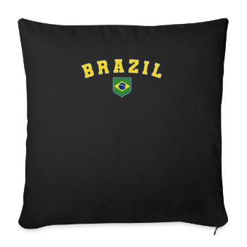 Brazil Brazil shirt Brazilian Rio de Janeirao - Sofa pillowcase 17,3'' x 17,3'' (45 x 45 cm) - black - Front