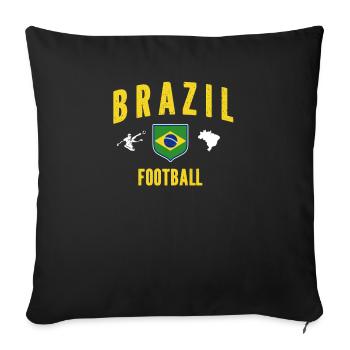 Brazil Brazil shirt Brazilian Rio de Janeirao - Sofa pillowcase 17,3'' x 17,3'' (45 x 45 cm) - black - Front
