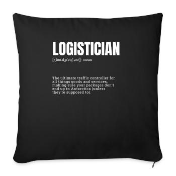 Logistique Contrôleur de la circulation Marchandises Colis Humour - Housse de coussin décorative 45 x 45 cm - noir - Devant