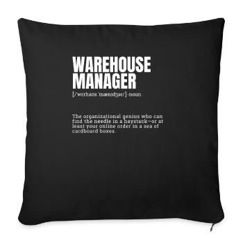 Directeur d’entrepôt Génie de l’organisation Humour - Housse de coussin décorative 45 x 45 cm - noir - Devant