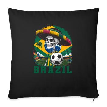 Brazil Brazil shirt Brazilian Rio de Janeirao - Sofa pillowcase 17,3'' x 17,3'' (45 x 45 cm) - black - Front