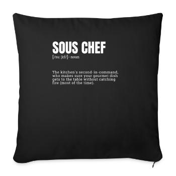 Définition hilarante du sous-chef - Housse de coussin décorative 45 x 45 cm - noir - Devant