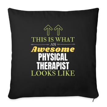This is What an Awesome Physical Therapist Looks L - Sofa pillowcase 17,3'' x 17,3'' (45 x 45 cm) - black - Front