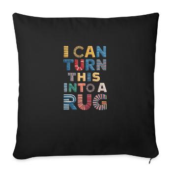 Diy Rug Funny Rug Tufting - Sofa pillowcase 17,3'' x 17,3'' (45 x 45 cm) - black - Front
