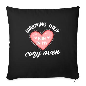 réchauffant leur petit pain dans mon four confortable Design - Housse de coussin décorative 45 x 45 cm - noir - Devant