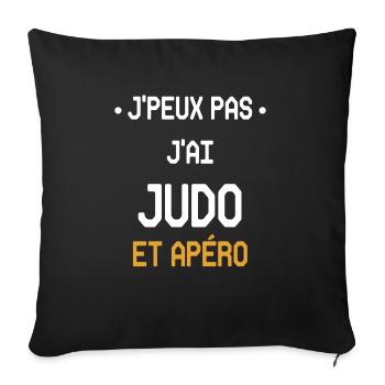 Ich kann nicht Judo und Aperitif haben - Sofakissenbezug 45 x 45 cm - Schwarz - Vorne