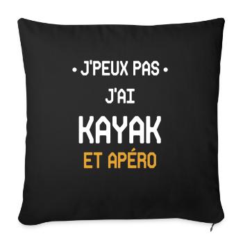 Ich kann kein Kajak und keinen Aperitif haben - Sofakissenbezug 45 x 45 cm - Schwarz - Vorne