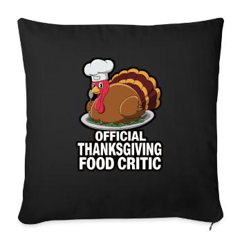 Dinde drôle de Thanksgiving - Housse de coussin décorative 45 x 45 cm - noir - Devant