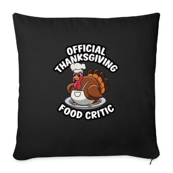 Dinde drôle de Thanksgiving - Housse de coussin décorative 45 x 45 cm - noir - Devant