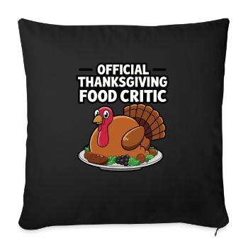 Dinde drôle de Thanksgiving - Housse de coussin décorative 45 x 45 cm - noir - Devant
