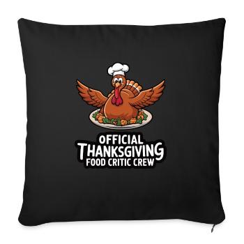 Dinde drôle de Thanksgiving - Housse de coussin décorative 45 x 45 cm - noir - Devant