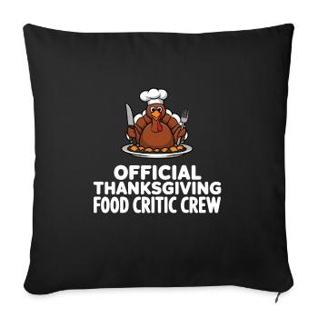 Dinde drôle de Thanksgiving - Housse de coussin décorative 45 x 45 cm - noir - Devant