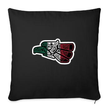 Mexique Mexique Cadeau mexicain Flag Football - Housse de coussin décorative 45 x 45 cm - noir - Devant