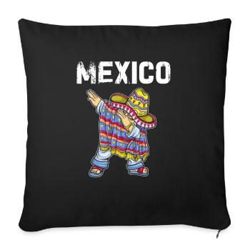 Mexique Mexique Cadeau mexicain Flag Football - Housse de coussin décorative 45 x 45 cm - noir - Devant