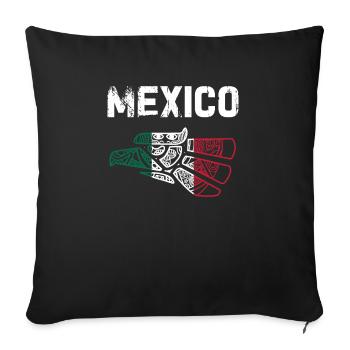 Mexique Mexique Cadeau mexicain Flag Football - Housse de coussin décorative 45 x 45 cm - noir - Devant