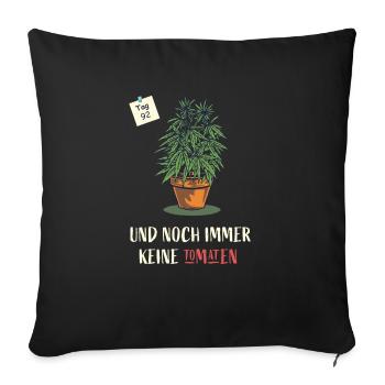 Cannabis - Housse de coussin décorative 45 x 45 cm - noir - Devant