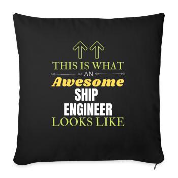 Voici à quoi ressemble un ingénieur naval génial - Housse de coussin décorative 45 x 45 cm - noir - Devant