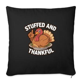 Dinde drôle de Thanksgiving - Housse de coussin décorative 45 x 45 cm - noir - Devant