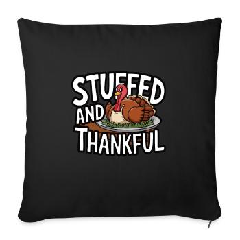 Dinde drôle de Thanksgiving - Housse de coussin décorative 45 x 45 cm - noir - Devant