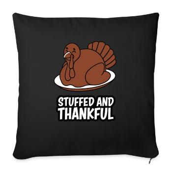 Dinde drôle de Thanksgiving - Housse de coussin décorative 45 x 45 cm - noir - Devant