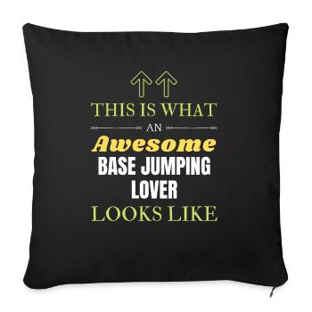 This is what an awesome BASE jumping lover looks l - Sofa pillowcase 17,3'' x 17,3'' (45 x 45 cm) - black - Front