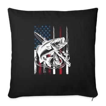 Angeln: Ich Zeige Den Red Snappern Meine Bobber - Sofakissenbezug 45 x 45 cm - Schwarz - Vorne