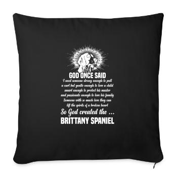 Chien Brittany Spaniel Dresseur Humain Professionnel - Housse de coussin décorative 45 x 45 cm - noir - Devant