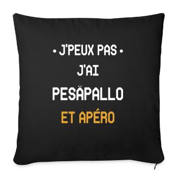 Ich kann nicht Pesäpallo und Aperitif haben - Sofakissenbezug 45 x 45 cm - Schwarz - Vorne