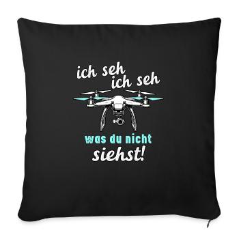Drohnen - Ich Seh, Ich Seh - Sofakissenbezug 45 x 45 cm - Schwarz - Vorne