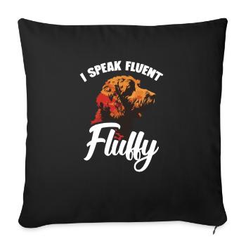 Bernedoodle, je parle couramment, moelleux - Housse de coussin décorative 45 x 45 cm - noir - Devant