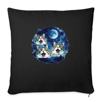 Life is better with cats - Sofa pillowcase 17,3'' x 17,3'' (45 x 45 cm) - black - Front
