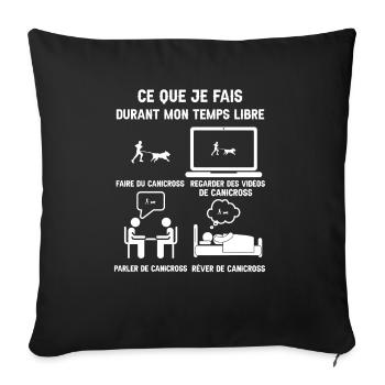 Freizeit Canicross Humor - Sofakissenbezug 45 x 45 cm - Schwarz - Vorne