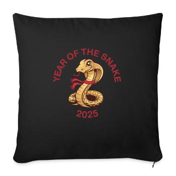 Chinese Year 2025 Year of the Snake - Sofa pillowcase 17,3'' x 17,3'' (45 x 45 cm) - black - Front