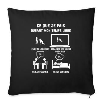 Freizeit Fechten Humor - Sofakissenbezug 45 x 45 cm - Schwarz - Vorne
