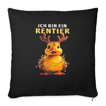 ENTE ICH BIN EIN RENTIER - Sofakissenbezug 45 x 45 cm - Schwarz - Vorne