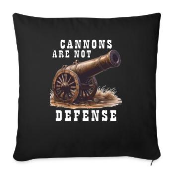 CANNONS ARE NOT DEFENSE - Sofa pillowcase 17,3'' x 17,3'' (45 x 45 cm) - black - Front