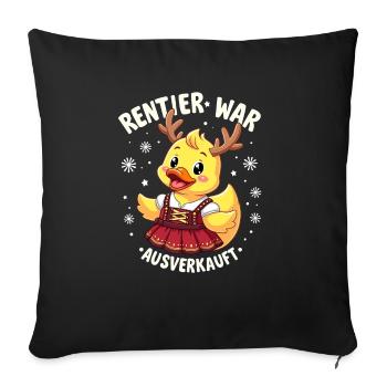 Rentier war ausverkauft - Sofakissenbezug 45 x 45 cm - Schwarz - Vorne