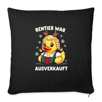 Rentier war ausverkauft Weihnachten Elch Spruch - Sofakissenbezug 45 x 45 cm - Schwarz - Vorne