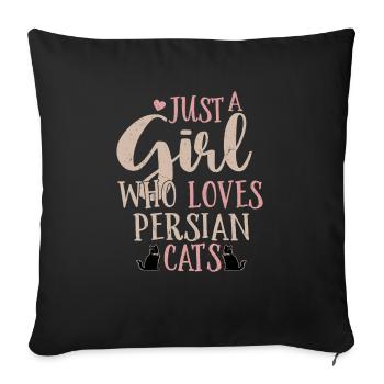 Juste Une Fille Qui Aime Les Chats Persans Mère Chaton C - Housse de coussin décorative 45 x 45 cm - noir - Devant